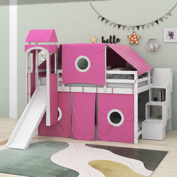 Harper Orchard Abdallah Loft Bed with Tent and Tower Wayfair